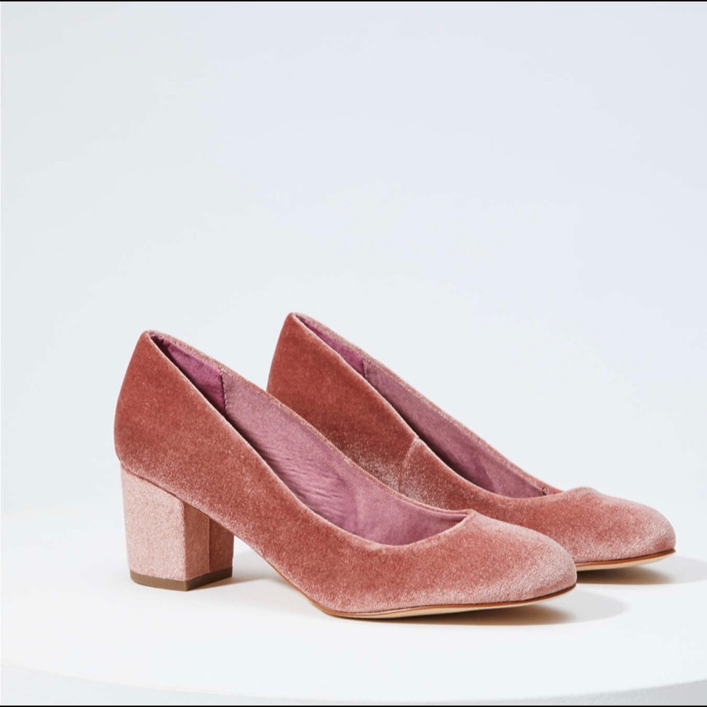 LOFT Velvet Block Heel Pumps